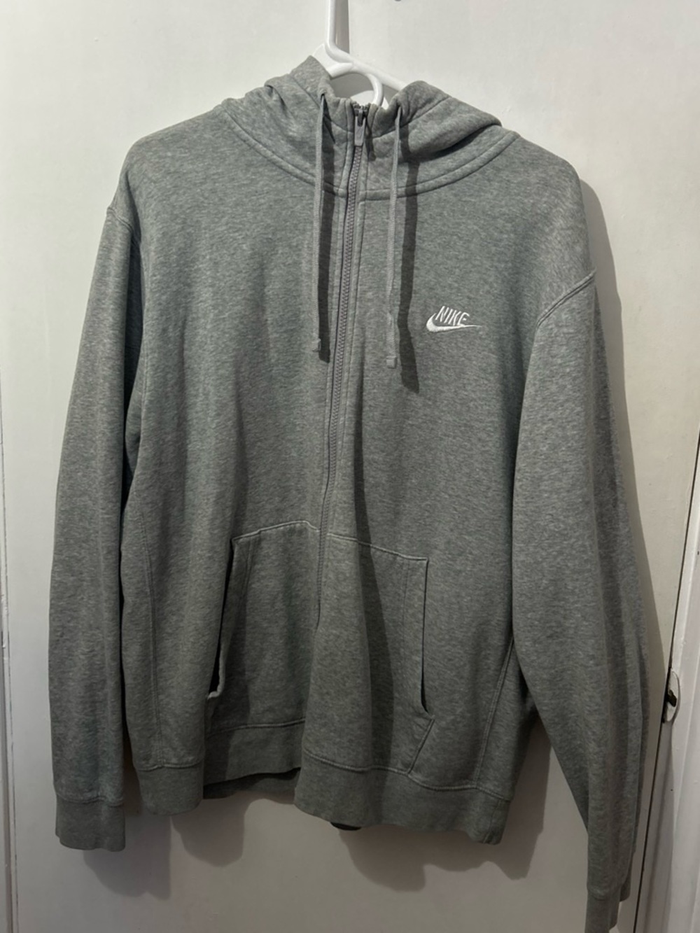 Nike Men's Gray Full‑Zip Hoodie Sweater
